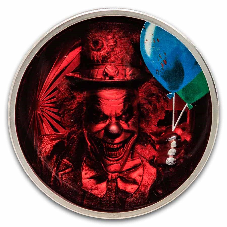 2026 Cook Islands 2 oz Silver Phobias: Coulrophobia (Box & COA)