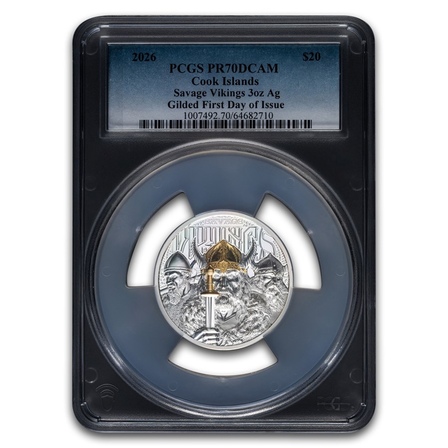 2026 Cook Islands 3 oz Silver Savage Vikings Proof PR-70 PCGS FDI