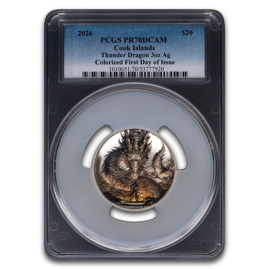 2026 Cook Islands 3 oz Silver Thunder Dragon Proof PR-70 PCGS FDI