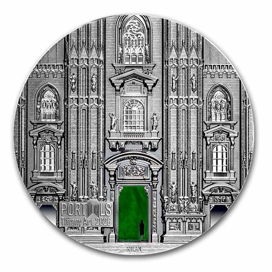 2026 Cook Islands 3 oz Silver Tiffany Art Portals: Milan & Prague