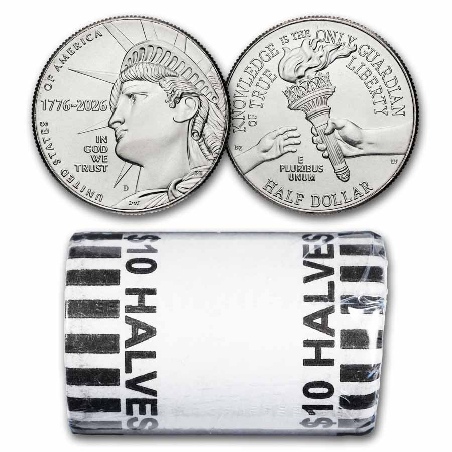 【超希少・未開封】安田銀行 日本貯蓄銀行50枚（25円分）ロール 2 Buy 20-Coin 2026-D Enduring Liberty Half Dollar BU Roll | APMEX