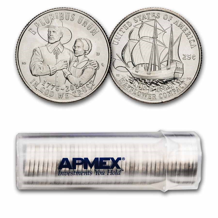 2026-D Mayflower Compact Semiquincentennial 40-Coin Roll BU