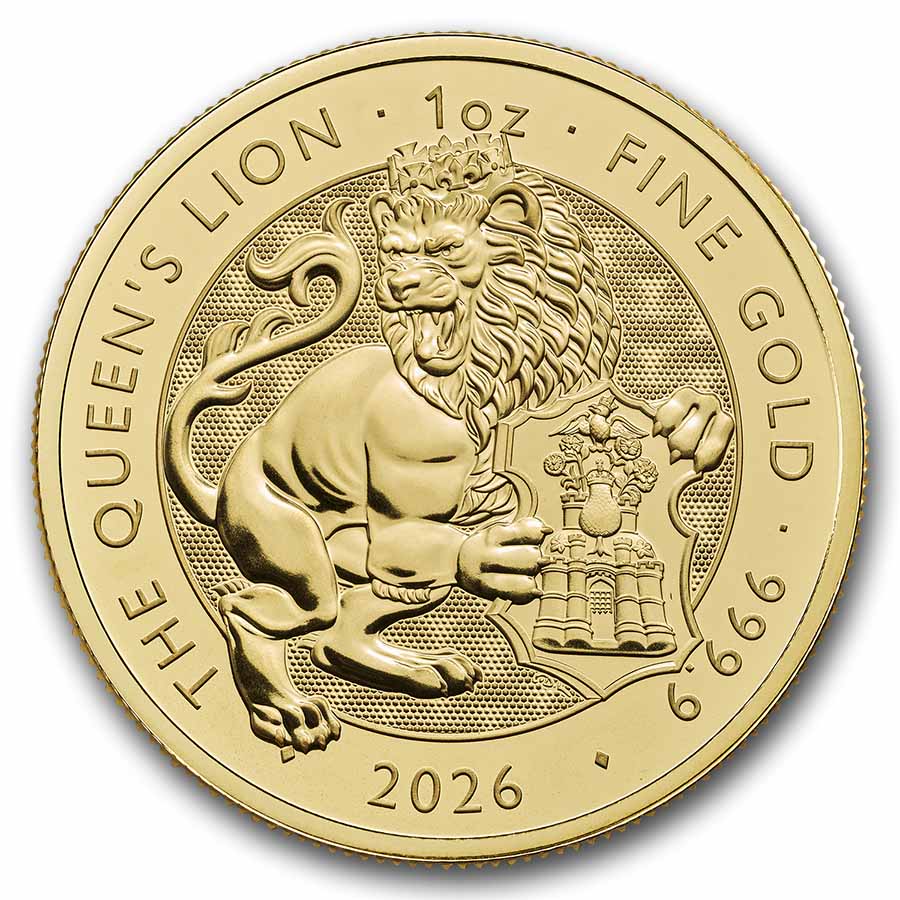 Buy 2026 British 1 oz Gold Royal Tudor Beasts Queen's Lion BU | APMEX