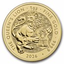 2026 GB 1 oz Gold The Royal Tudor Beasts Queen's Lion BU