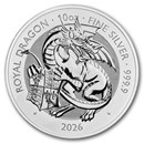 2026 GB 10 oz Silver Royal Tudor Beasts The Royal Dragon BU
