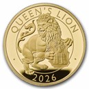 2026 GB Royal Tudor Beasts Queen's Lion 1 oz Gold Pf (Box/COA)