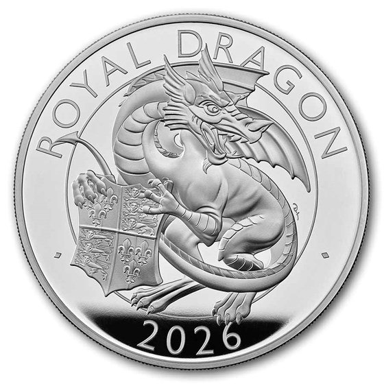 2026 GB Royal Tudor Beasts The Royal Dragon 10 oz Silver Prf Coin