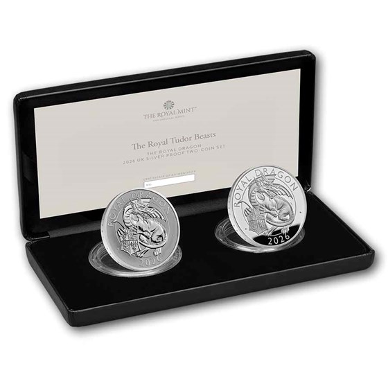 2026 GB Royal Tudor Beasts The Royal Dragon 2-Coin Proof Set