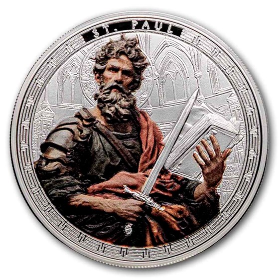 2026 Ghana 1 oz Silver Patron Saints St. Paul (Color)