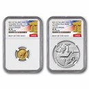 2026 Gold Mercury Coin & Silver Medal Set SP-70 NGC (AR, Bell)