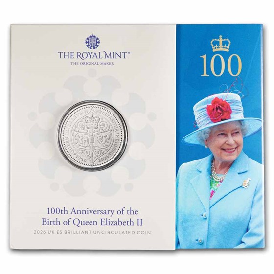 2026 Great Britain 100th Anniv. QE Birthday BU (w/ Display Card)