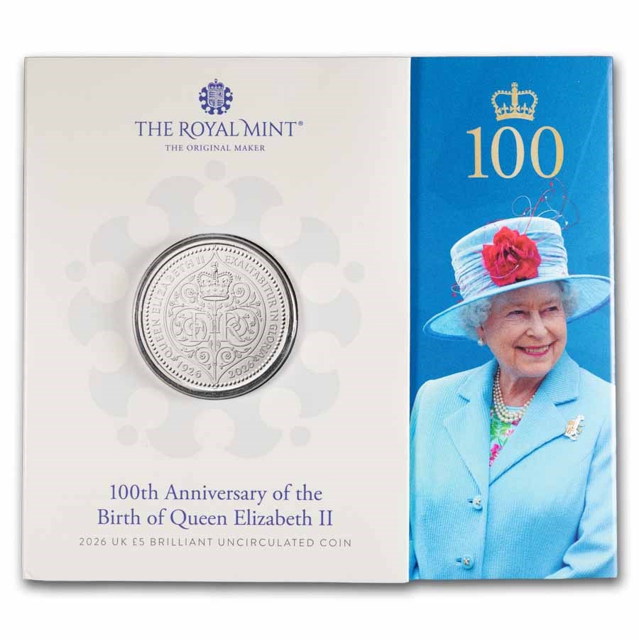 2026 Great Britain 100th Anniv. QE Birthday BU (w/ Display Card)