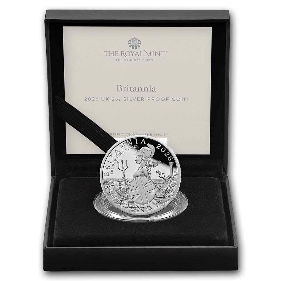 2026 Great Britain 2 oz Silver Proof Britannia (w/ Box & COA)