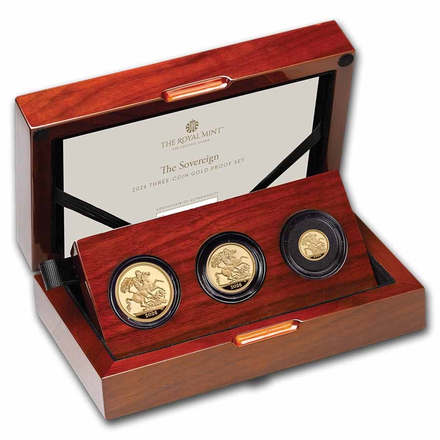 2026 Great Britain Gold Sovereign 3-Coin Proof Set (Yellow Gold)