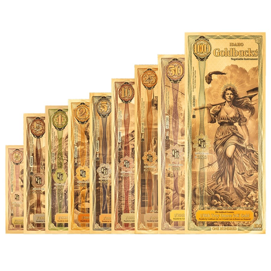 2026 Idaho Goldback 9-Note Set (1/4 - 100)