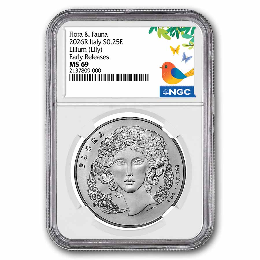 2026 Italy 1 oz Silver Flora & Fauna - The Lily MS-69 NGC (ER) | eBay