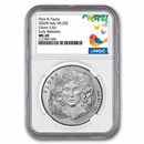 2026 Italy 1 oz Silver Flora & Fauna - The Lily MS-69 NGC (ER)
