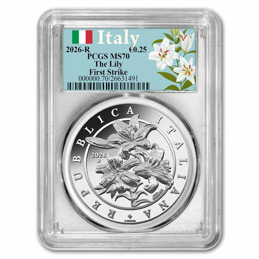 2026 Italy 1 oz Silver Flora & Fauna - The Lily MS-70 PCGS (FS)