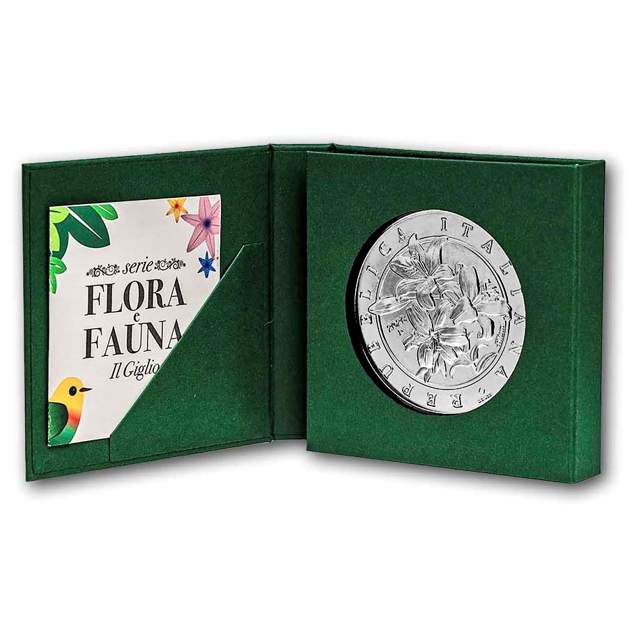 2026 Italy 10 oz Silver Flora and Fauna BU - The Lily w/ Box