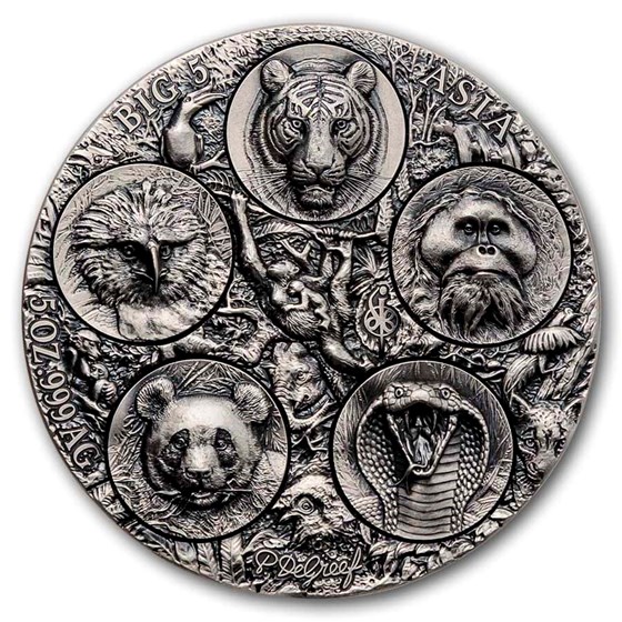 2026 Ivory Coast 5 oz Silver Big Five Asia Completer Coin