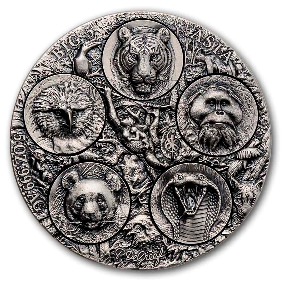 2026 Ivory Coast 5 oz Silver Big Five Asia Completer Coin