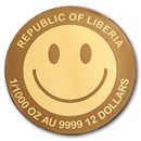 2026 Liberia 1/1000 oz Gold Smiley