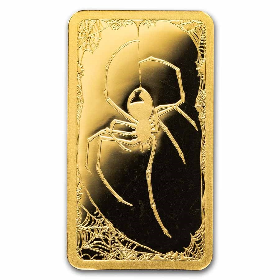 2026 Liberia 1/200 oz Gold Black Widow Spider Coin Bar