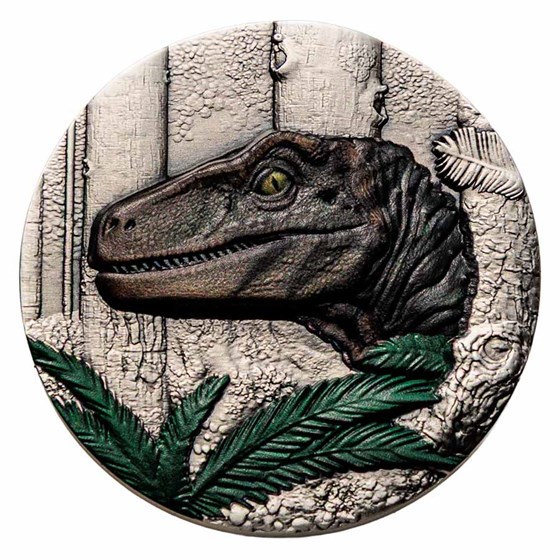 2026 Liberia 1 oz Silver Antique Jurassic Velociraptor