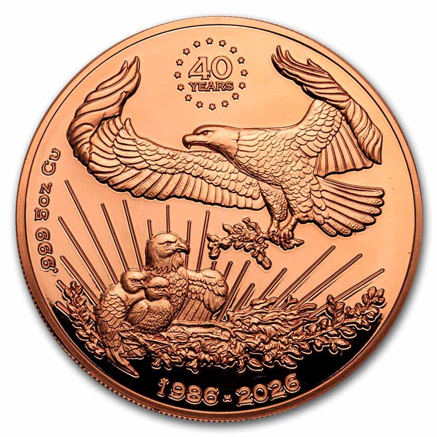2026 Liberia 5 oz Copper American Eagle (w/ Box & COA)