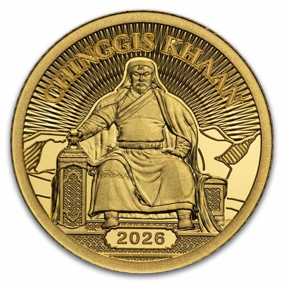 2026 Mongolia 1/2 gram Gold Chinggis Khaan Proof