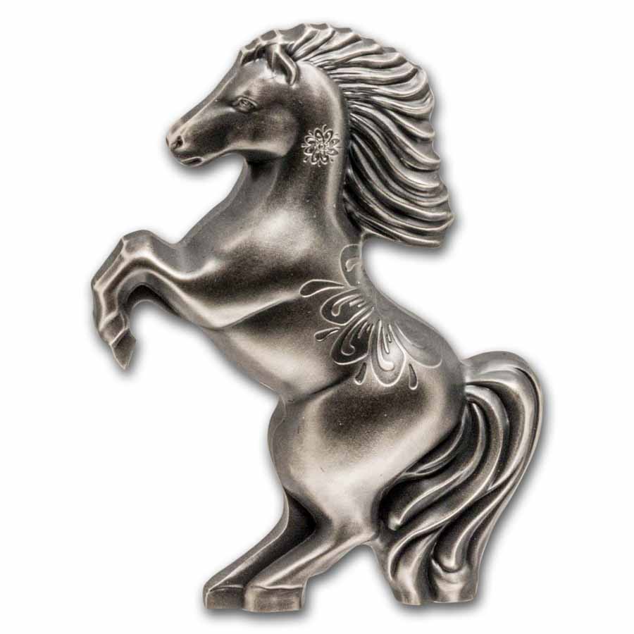 Buy 2026 MON 1 oz Silver Lunar Wild Horse Shaped Coin Antq | APMEX