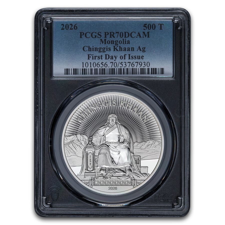 2026 Mongolia 1 oz Silver Chinggis Khaan Proof PR-70 PCGS FDI