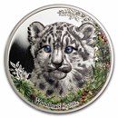 2026 Mongolia 1 oz Silver Woodland Spirits: Snow Leopard (w/ COA)