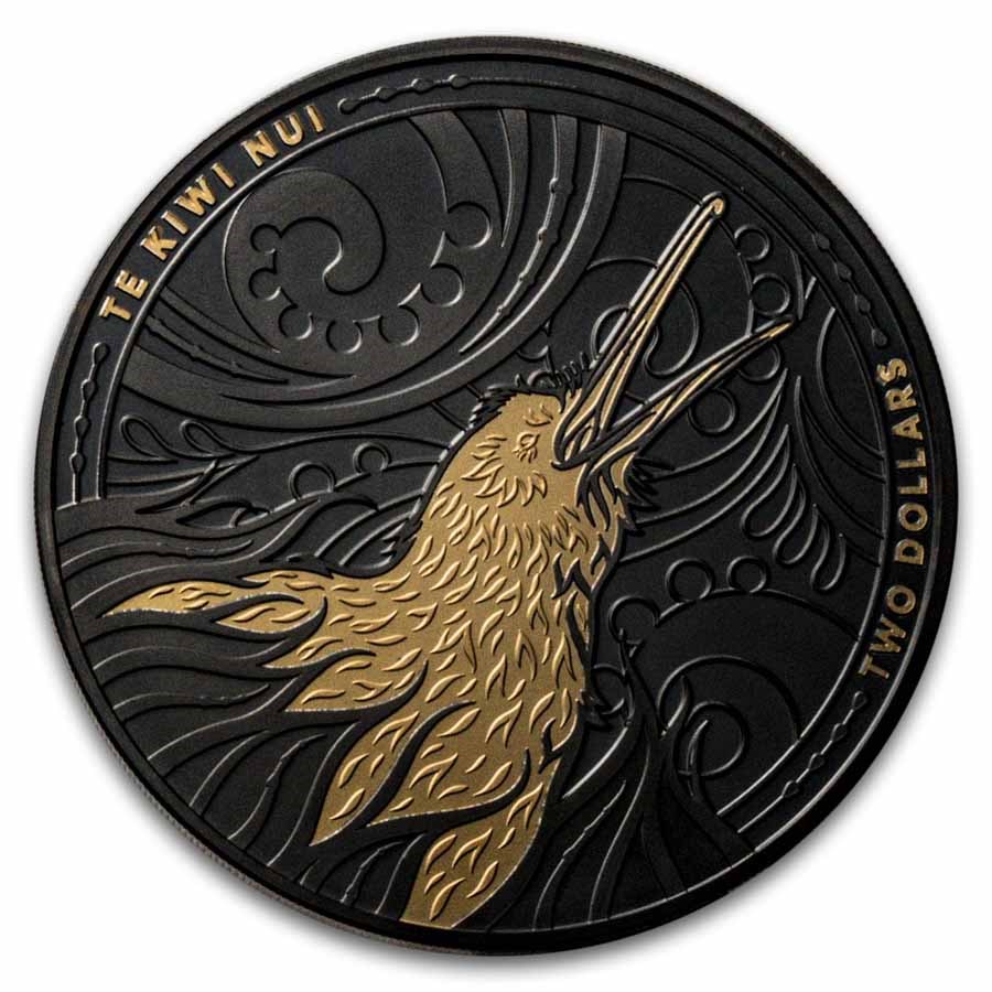 2026 New Zealand 2 oz Silver Black Proof North Island Brown Kiwi