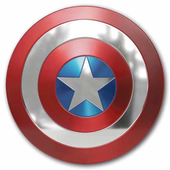 2026 Niue 1 Kilo Silver $50 Marvel: Captain America's Shield