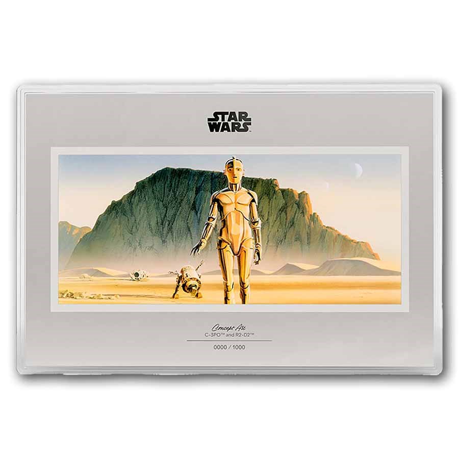 2026 Niue 1 oz Silver $2 Star Wars Art: C-3PO and R2-D2