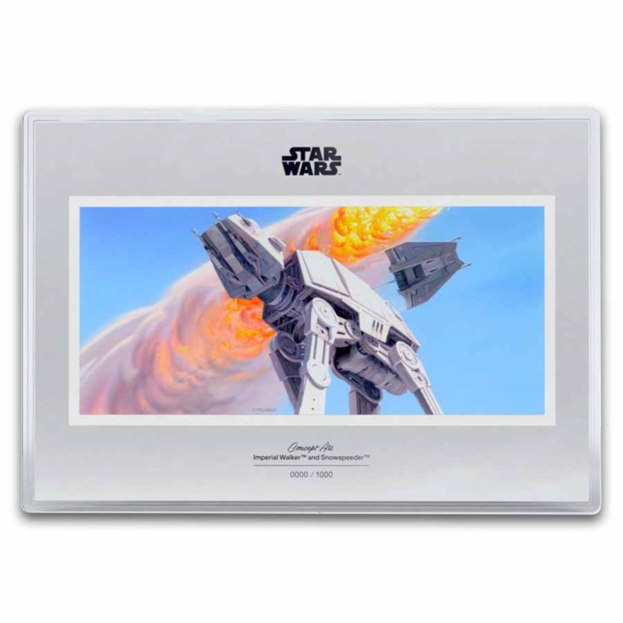 2026 Niue 1 oz Silver $2 Star Wars Art: Walker & Snowspeeder Foil