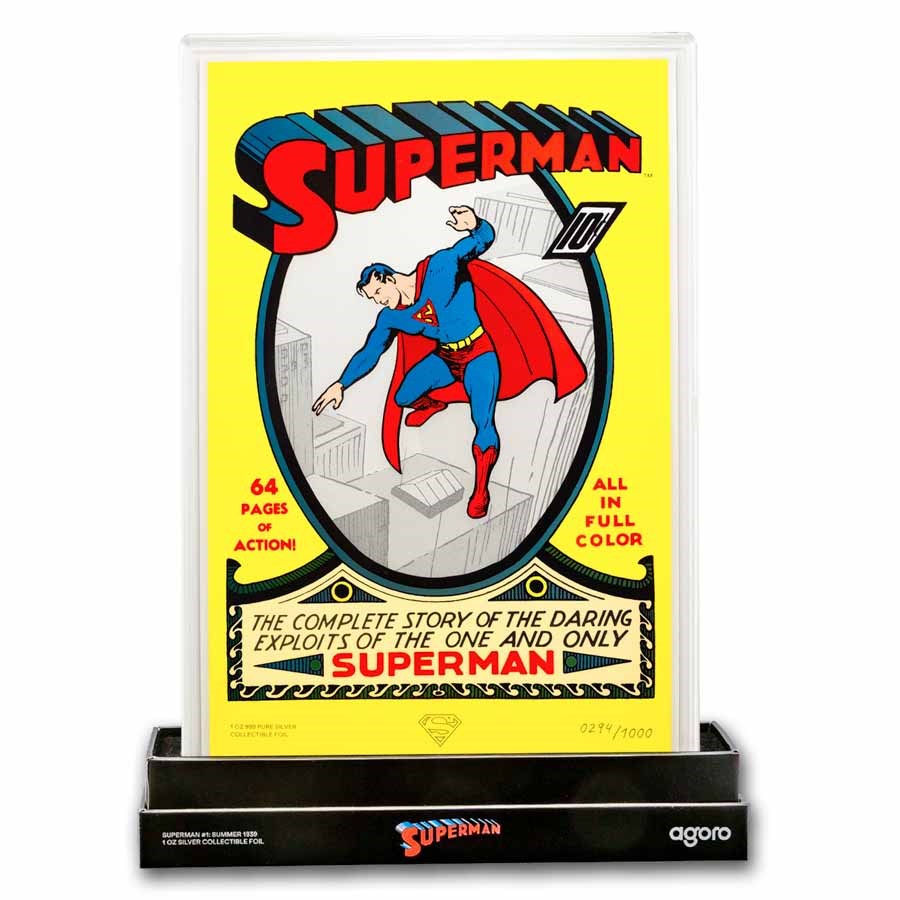 2026 Niue 1 oz Silver $2 Superman Comic Foil: Superman #1 1939