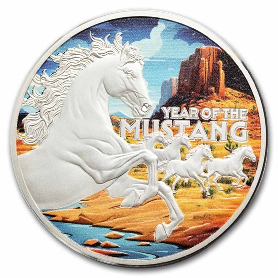 2026 Niue 1 oz Silver American Lunar Mustang Proof (w/ Box & COA)