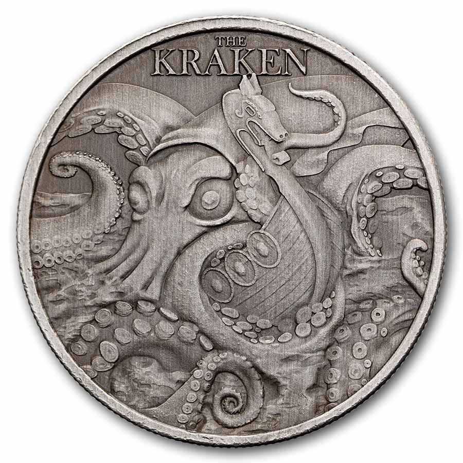 2026 Niue 1 oz Silver Antique Mythical Creatures; The Kraken