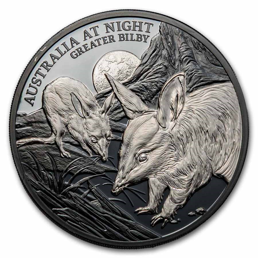 2026 Niue 1 oz Silver Australia at Night: Greater Bilby