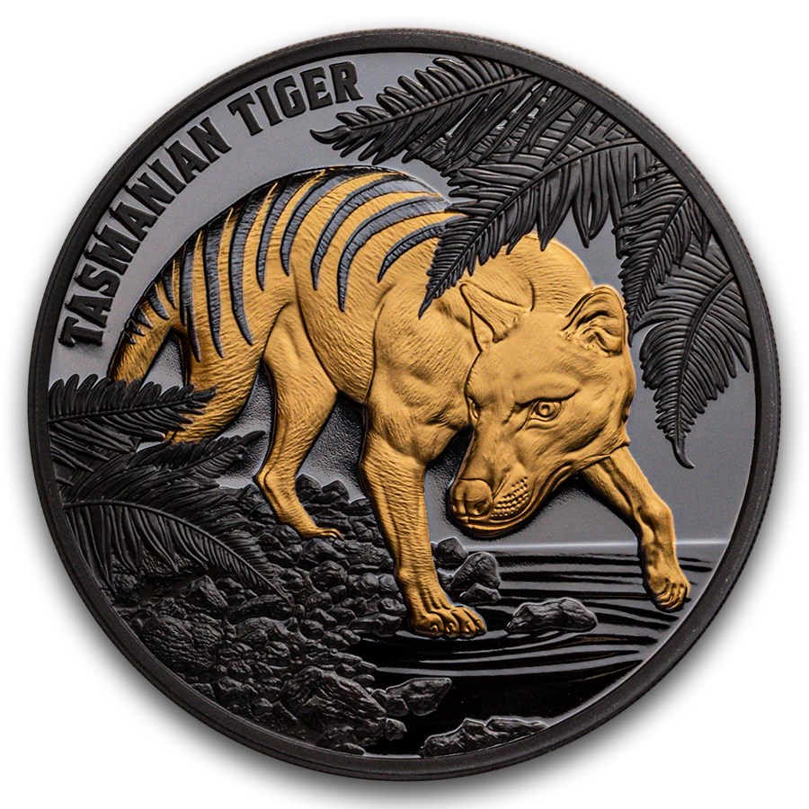 2026 Niue 1 oz Silver Black Proof Tasmanian Tiger (w/ Box & COA)