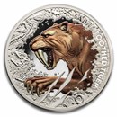 2026 Niue 1 oz Silver Colorized Sabre-Toothed Tiger Proof