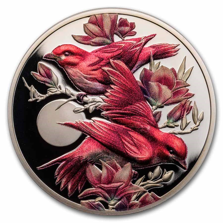 2026 Niue 1 oz Silver Proof Birds of Beauty: Purple Finch