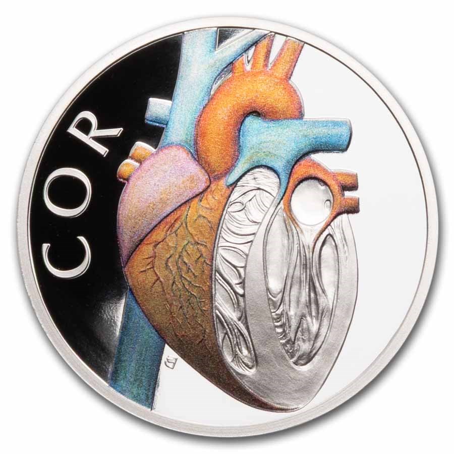 2026 Niue 1 oz Silver Proof Colorized Human Body - Heart