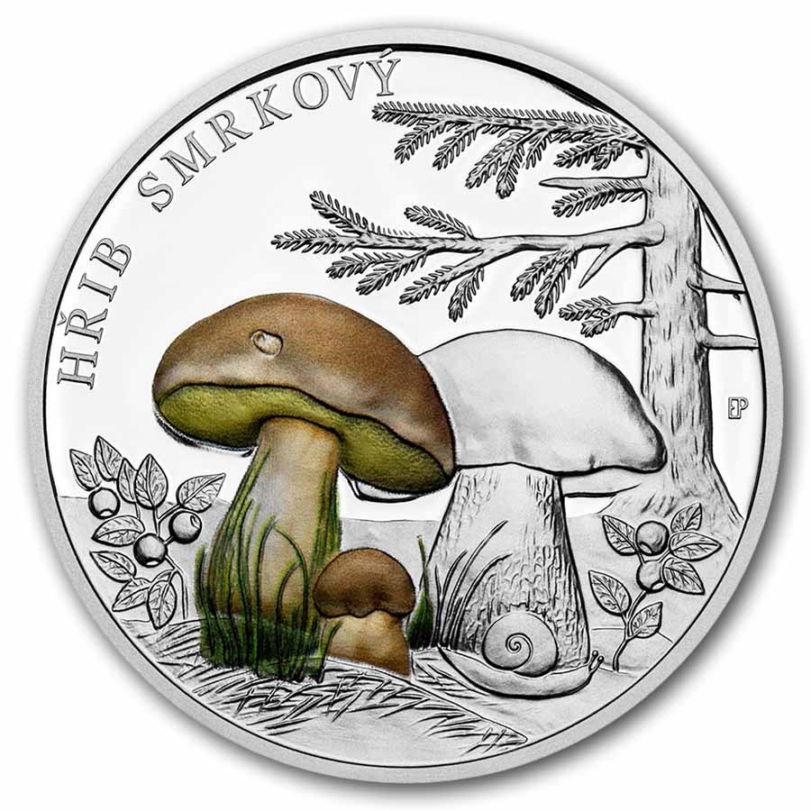 2026 Niue 1 oz Silver Proof Colorized Mushrooms: Porcini