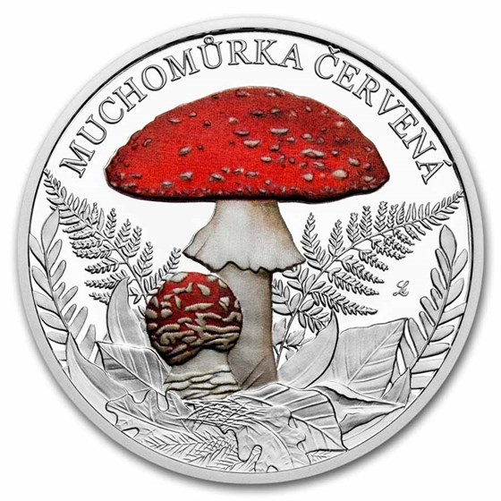2026 Niue 1 oz Silver Proof Colorized Mushrooms: Red Toadstool