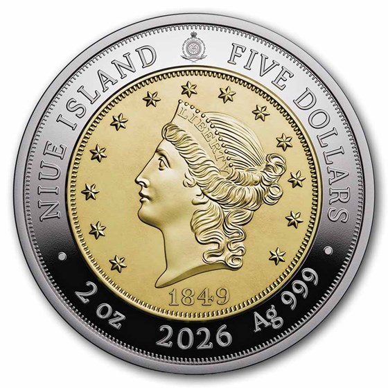 2026 Niue 2 oz Silver 1849 Liberty Head Double Eagle