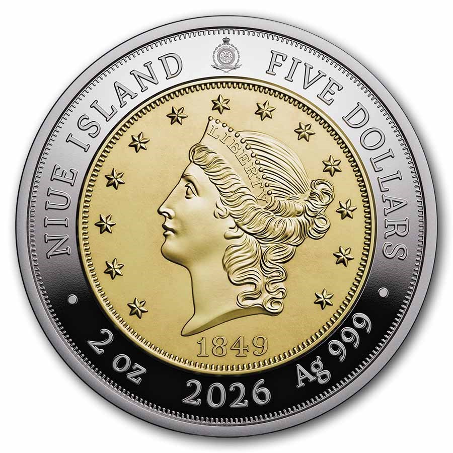2026 Niue 2 oz Silver 1849 Liberty Head Double Eagle