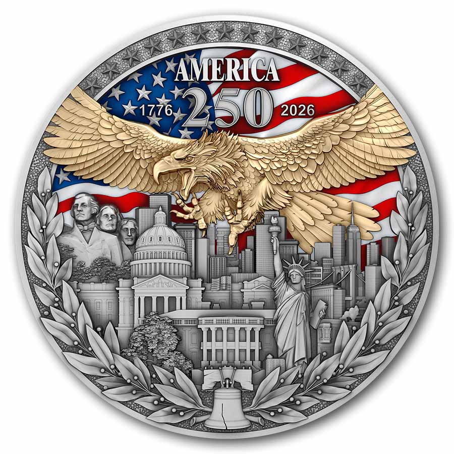 Buy 2026 Niue 2 oz Silver America 250th Ann Gilded | APMEX
